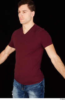 Tomas Salek clothing dressed red t shirt upper body 0002.jpg